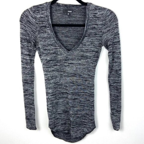 Aritzia Wilfred Luma Long Sleeve Open Back Size XXS Heathered Grey Top T-Shirt - Picture 5 of 6